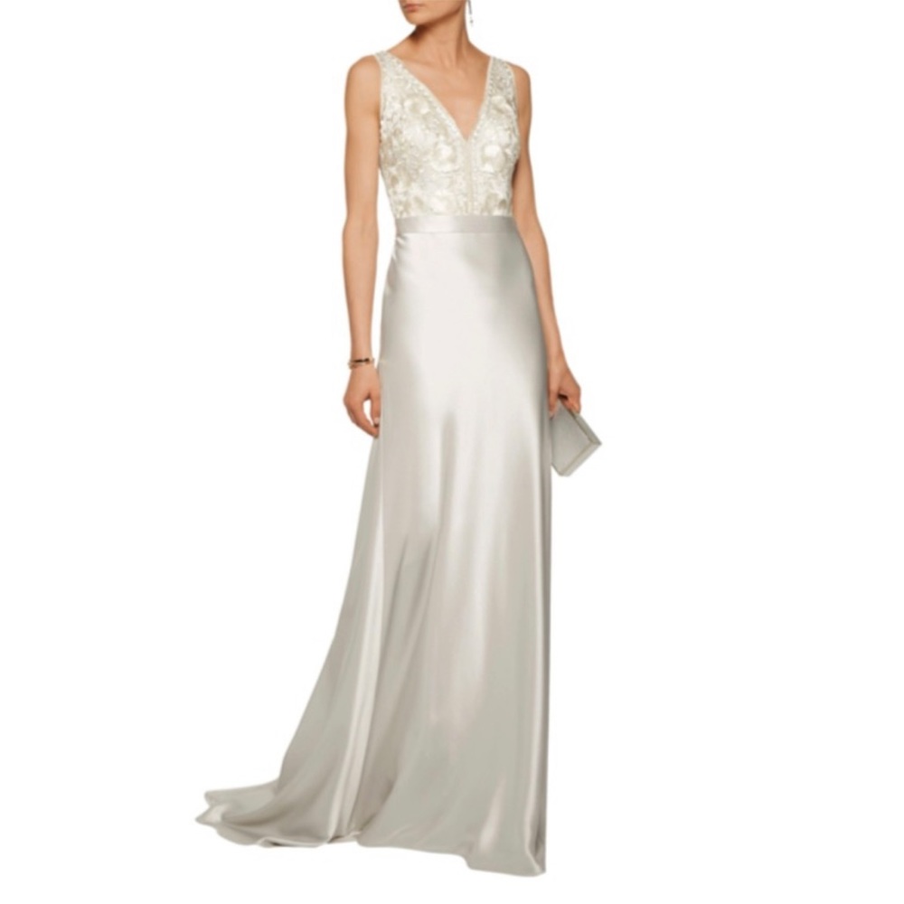NWT Catherine Deane Platinum Satin Wedding Gown